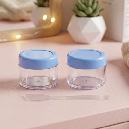 Cream jars with spatula detail for easy application