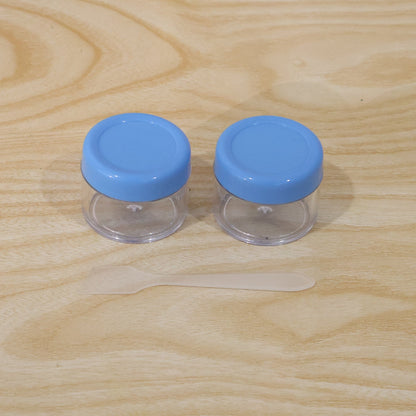 Daily use cosmetic jars with spatulas