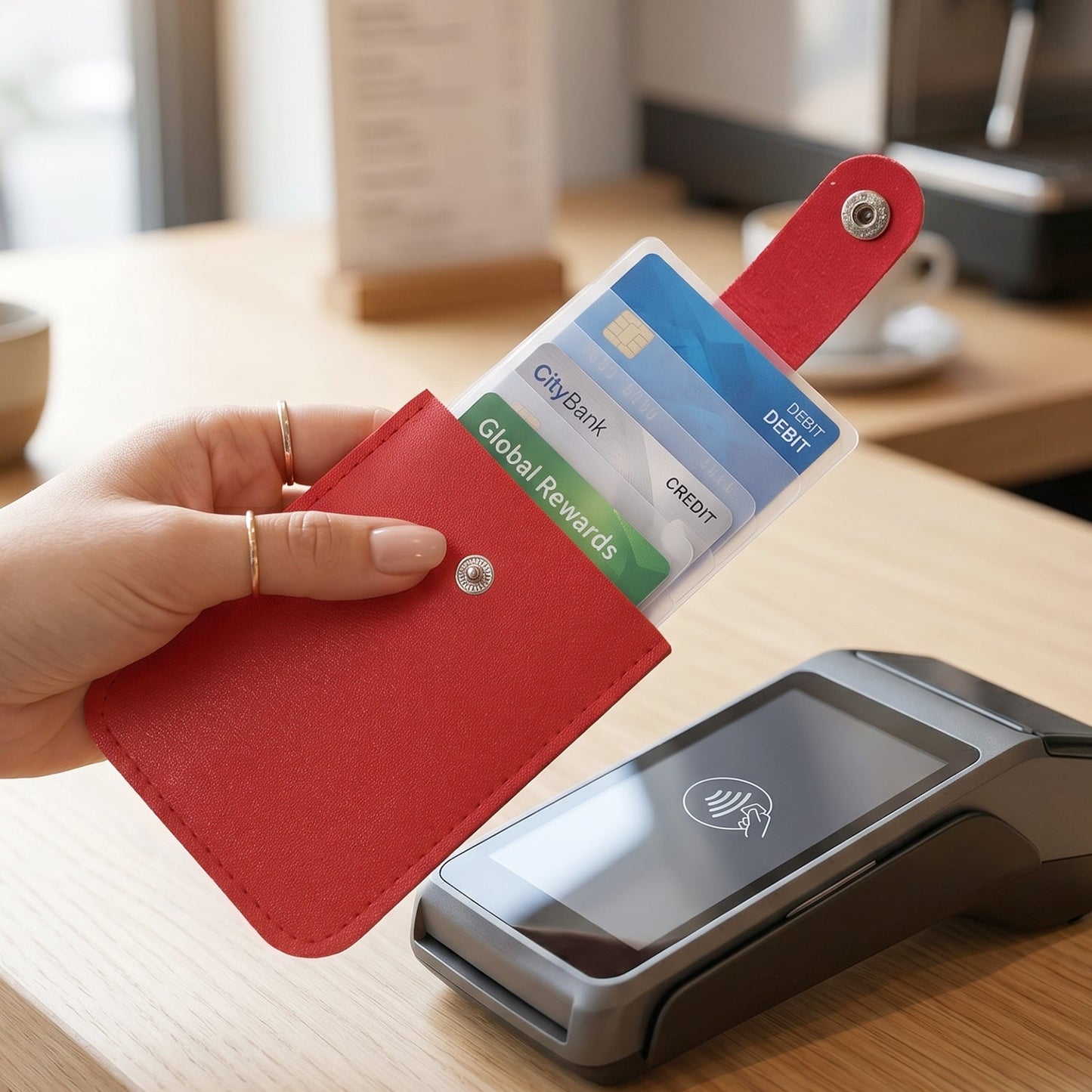 Card holder with multiple slots for credit, debit, and ID cards