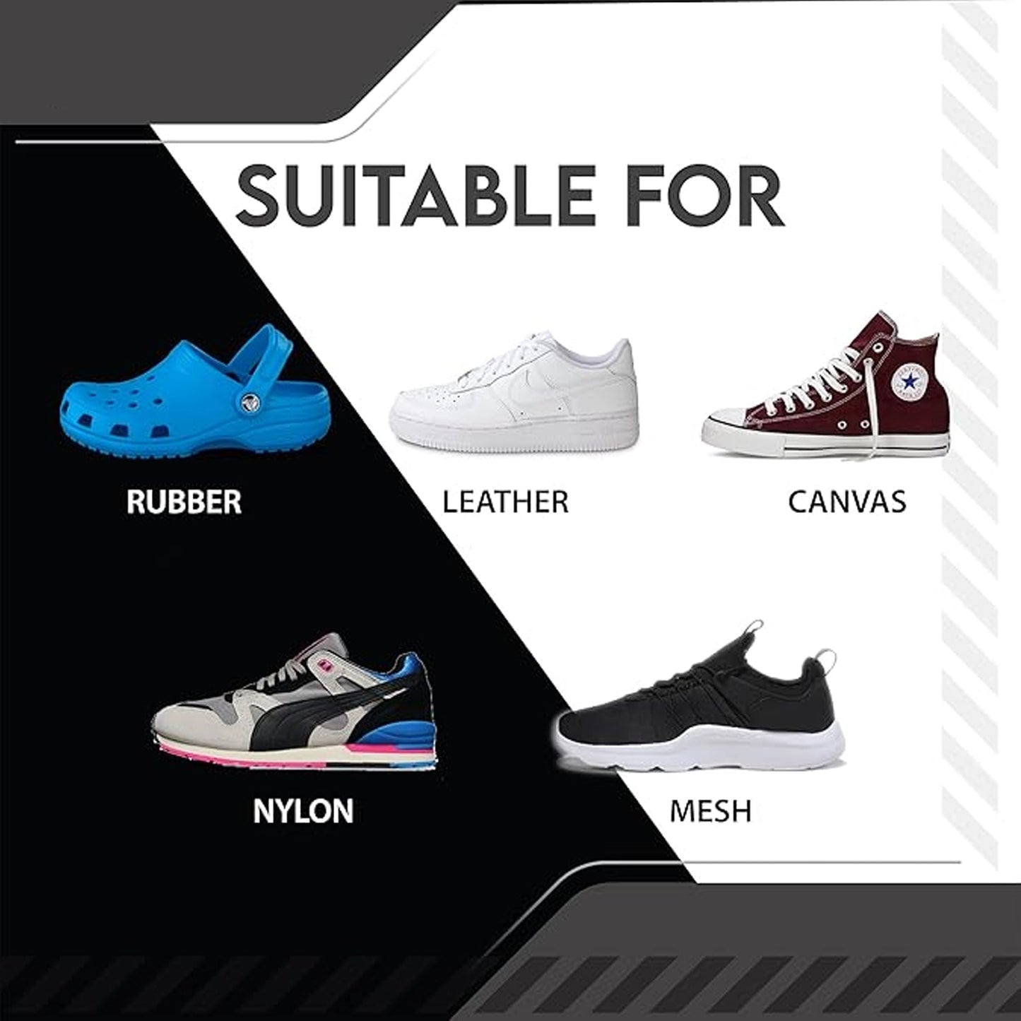 Dark suede shoe wipe cleaner suitable for various footwear