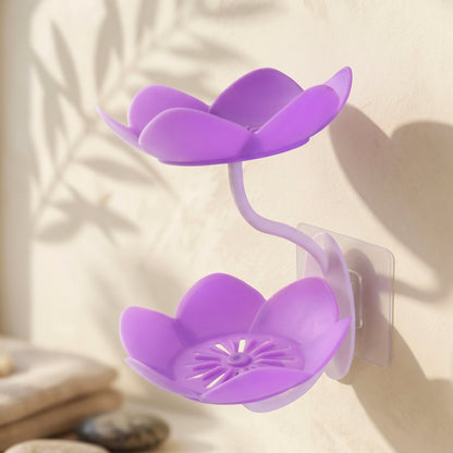 Flower soap dish on white background