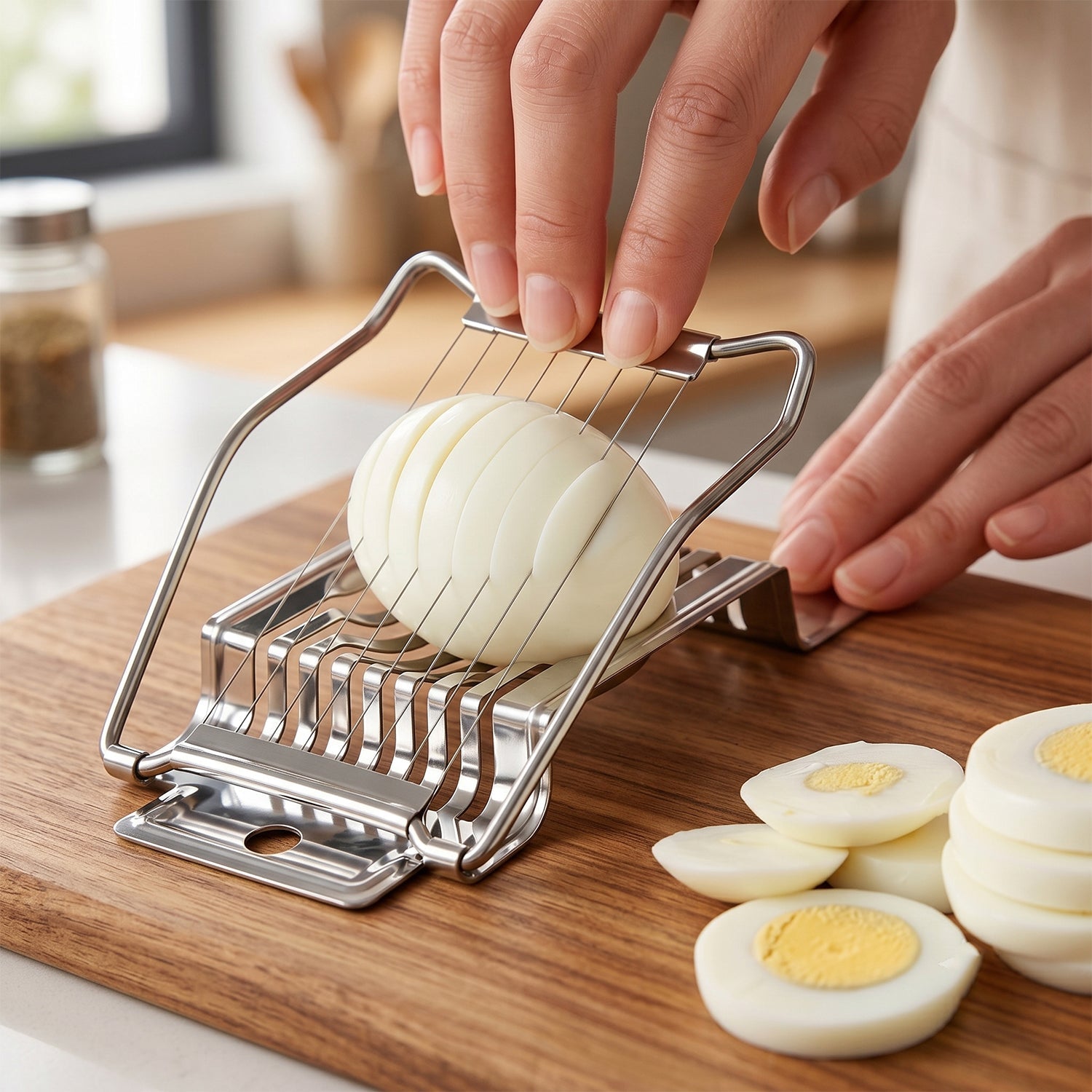 Design of stainless steel egg slicer