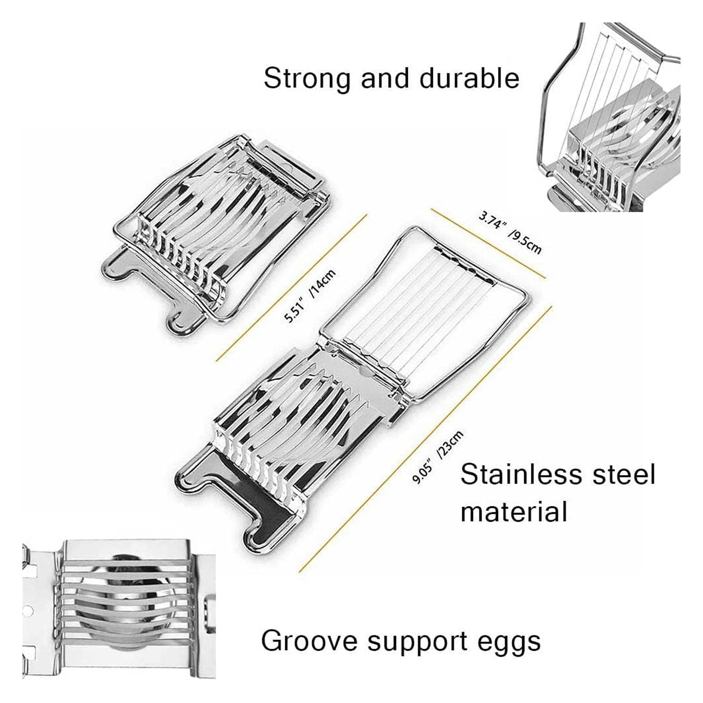 Egg slicer size guide and dimensions