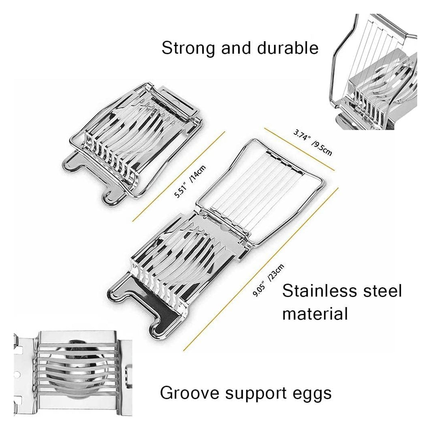 Egg slicer size guide and dimensions