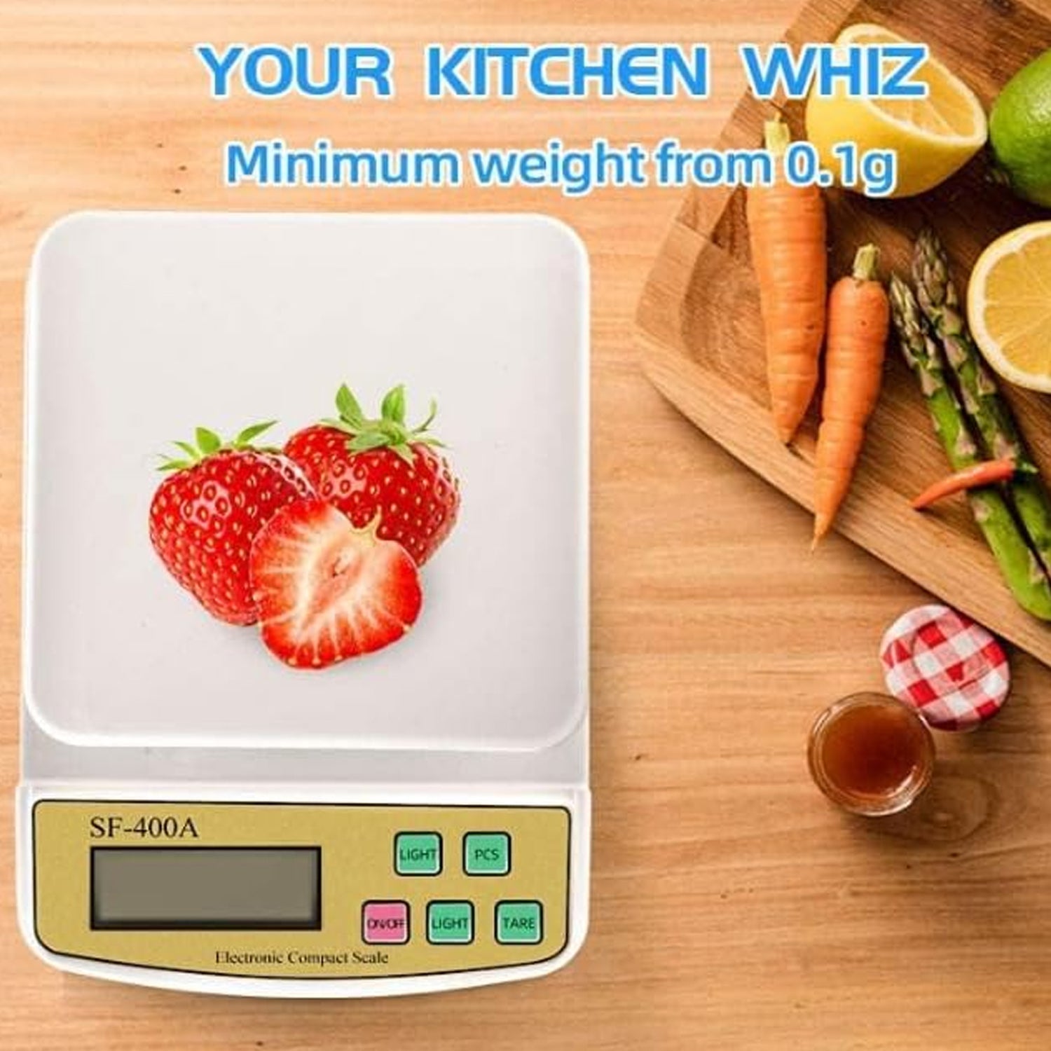 Digital baking scale with square platform
