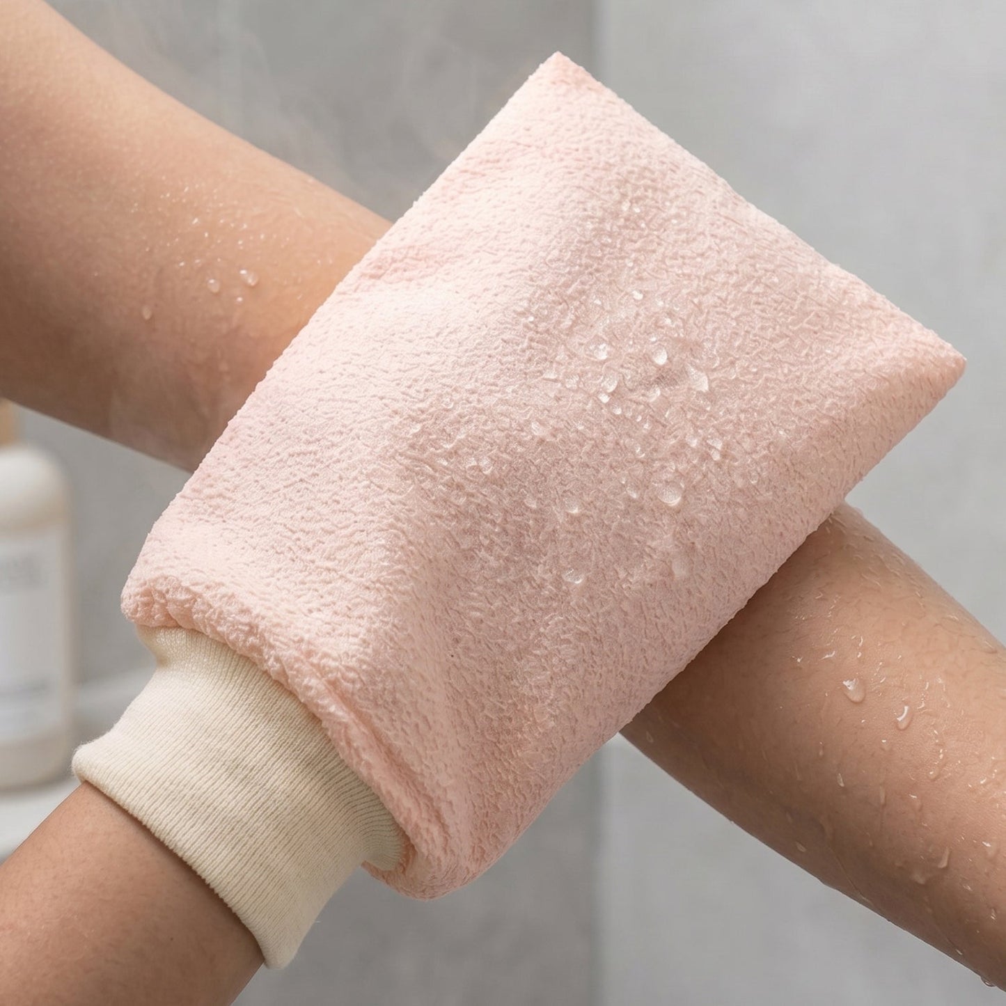 Exfoliating mitt for bath use