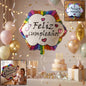 Vibrant Feliz Cumpleanos foil balloon for birthday celebrations