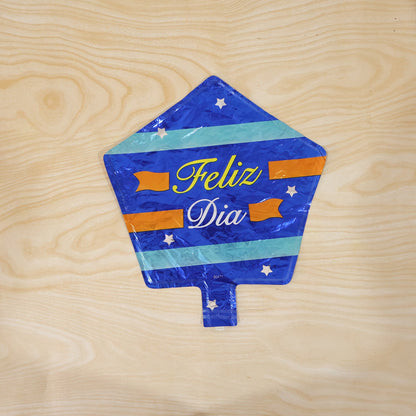 Blue star foil balloon decorating a party