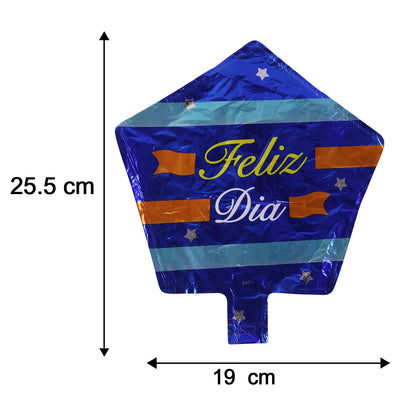 Size guide for the Feliz Dia foil balloon