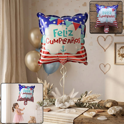 Colorful Feliz Cumpleanos foil birthday balloon for celebration