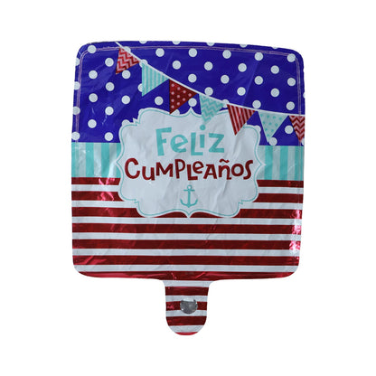 Feliz foil birthday balloon backdrop setup