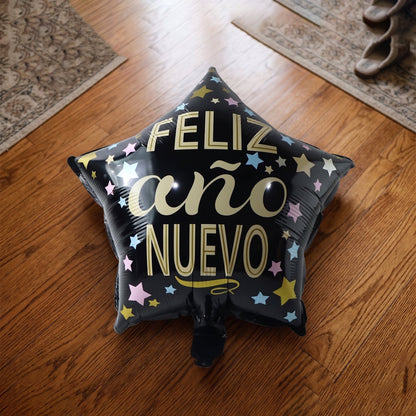 Party display with Black star foil balloon