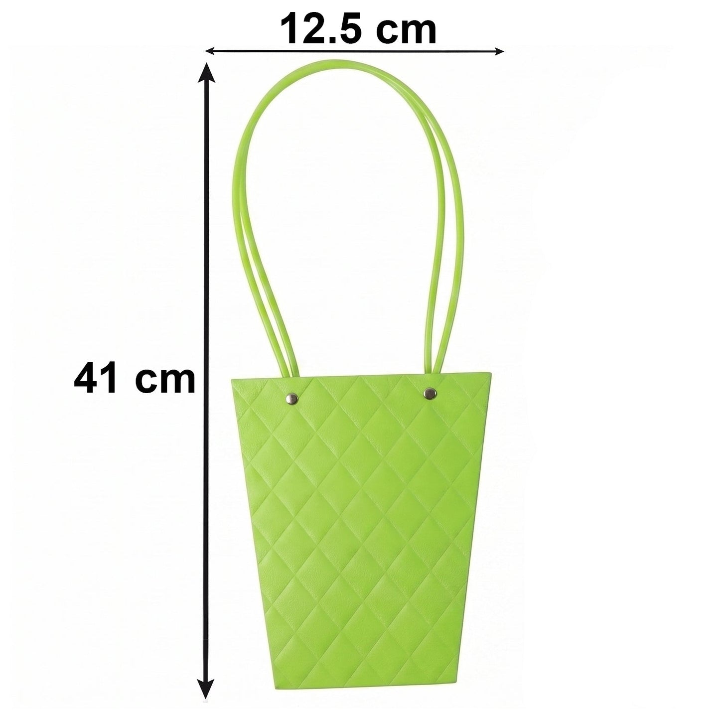 Size guide for flower packaging bag in product images