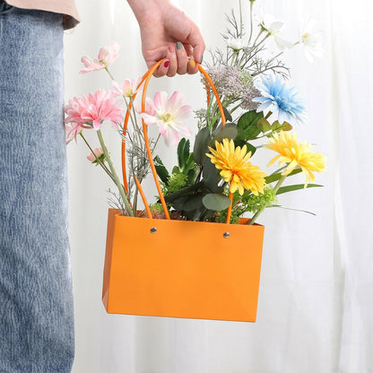 White background of flower packaging bag