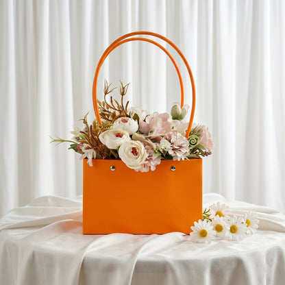 Close-up of flower bag handle detail