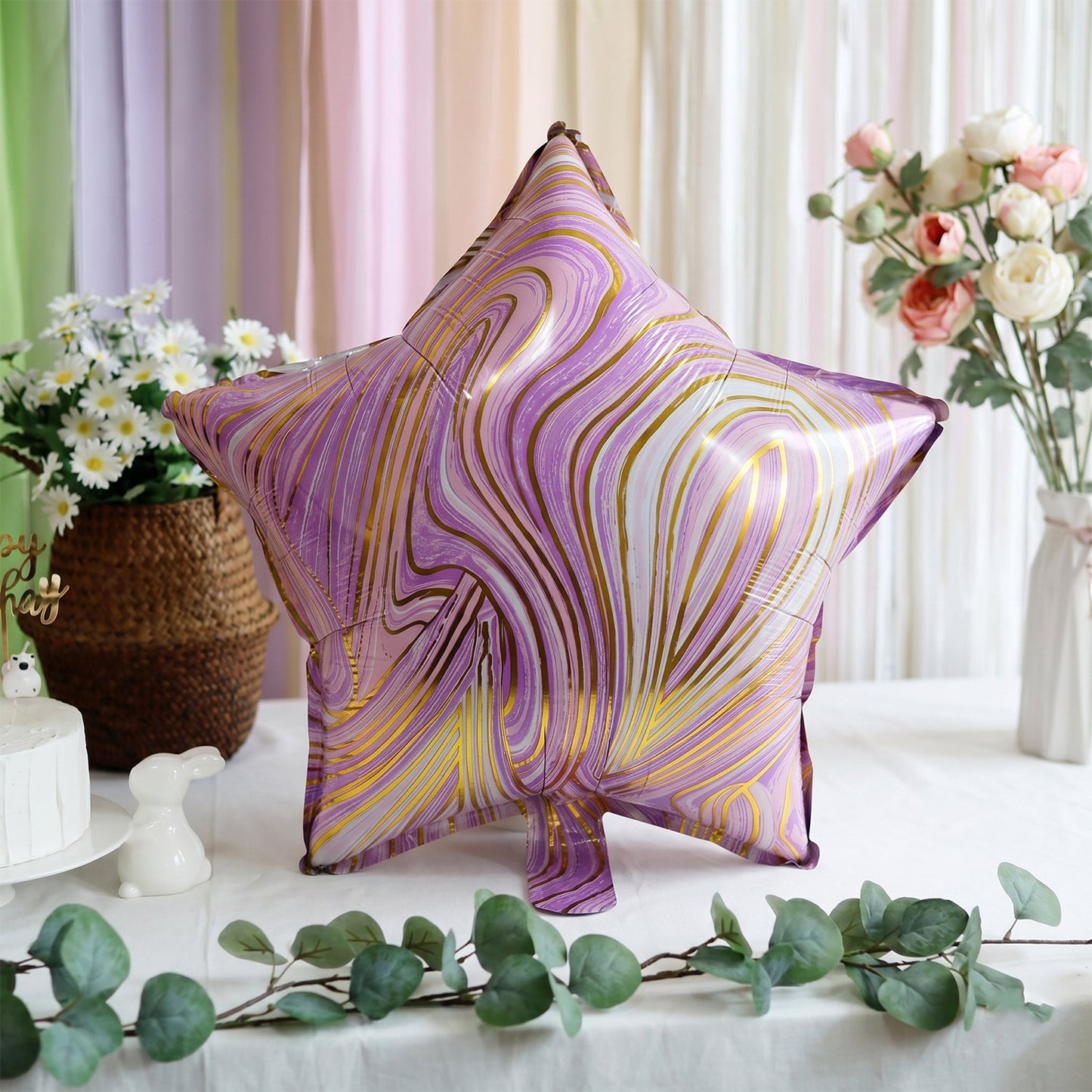 Event use of star marble foil balloon