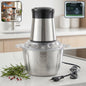 2 litre stainless steel food processor with sharp blades and compact design