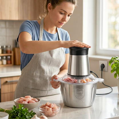 Electric vegetable chopper and grinder for kitchen use