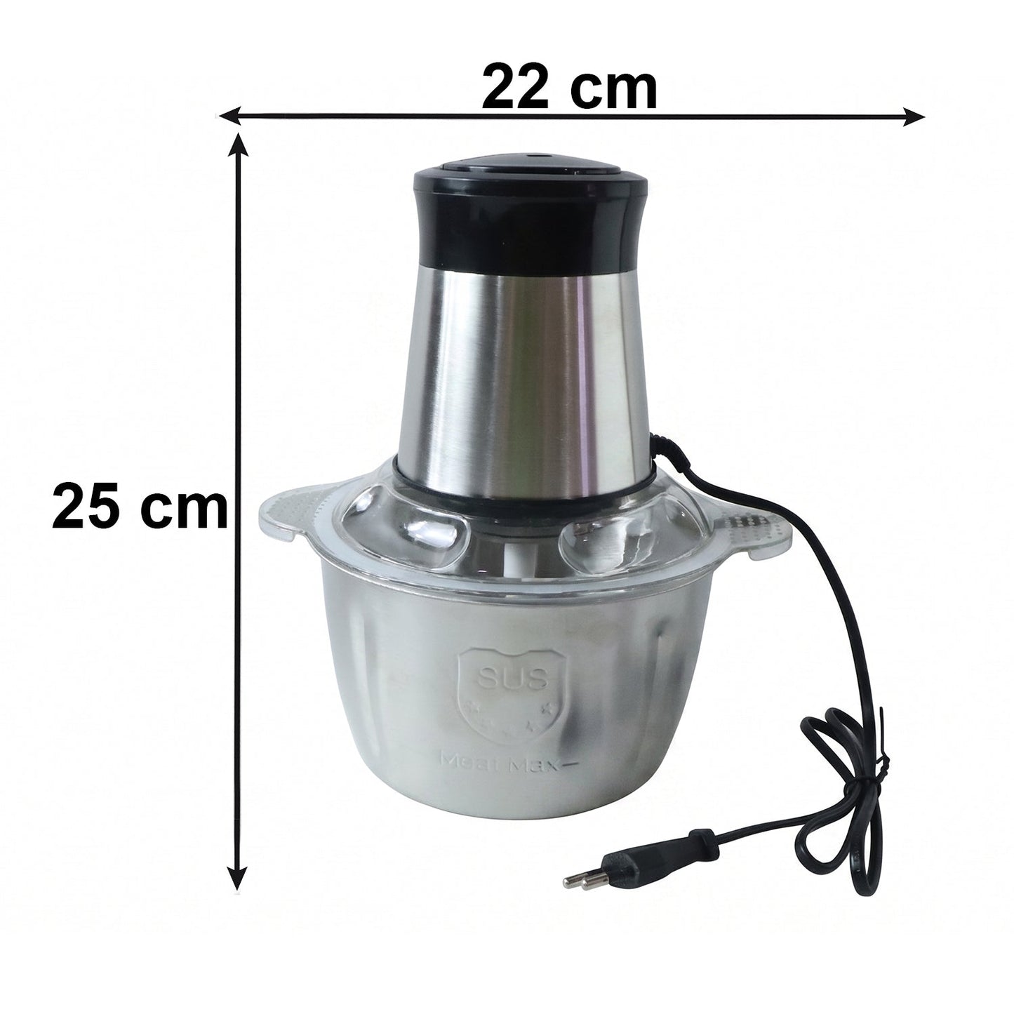 Food processor with spacious 2 litre capacity bowl