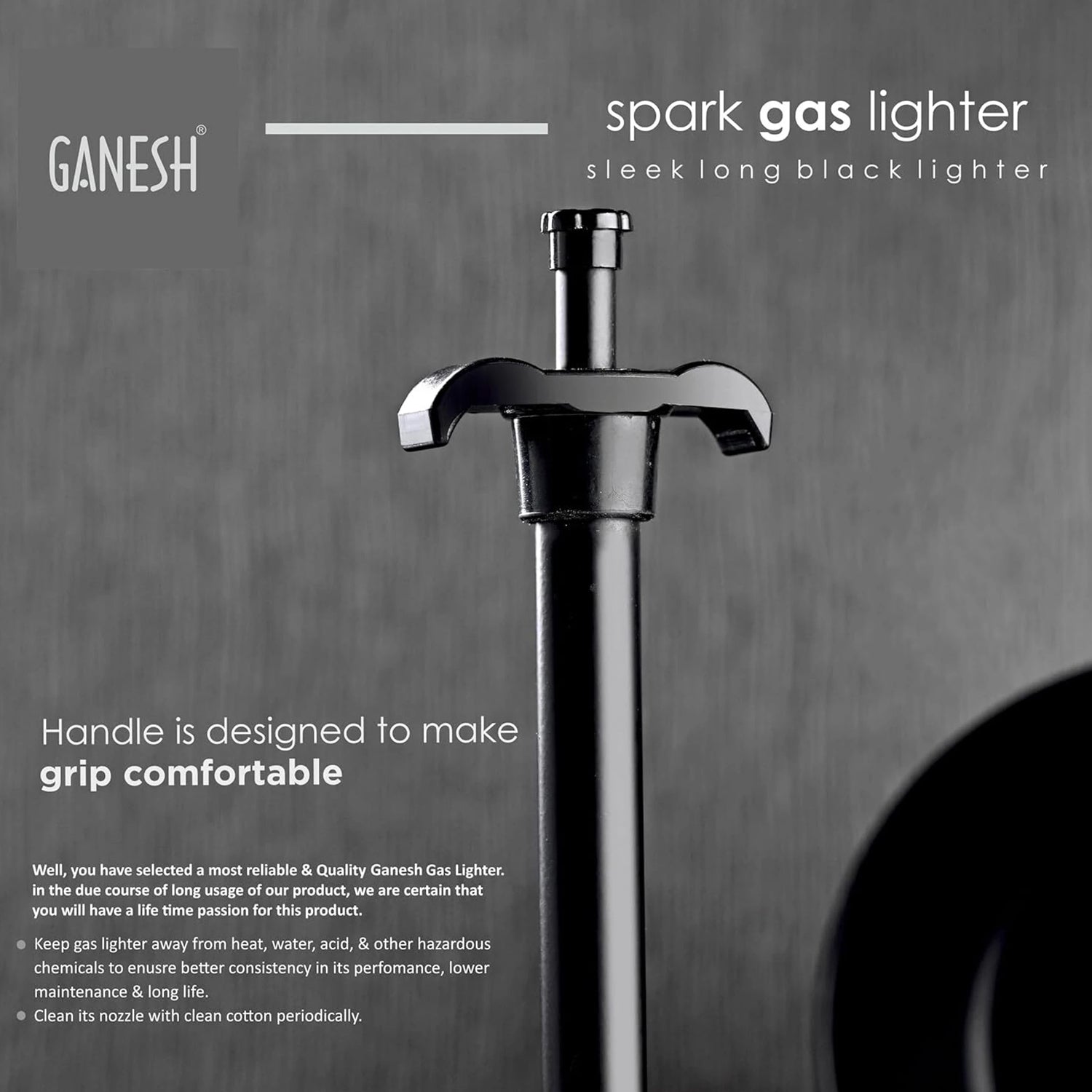 Ganesh Gas Lighter with ergonomic long handle