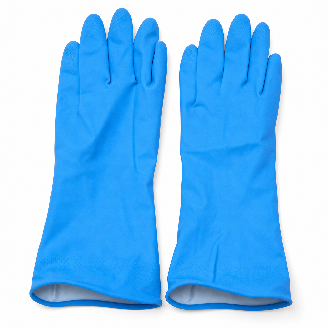 Blue gloves used for kitchen and wet cleaning tasks