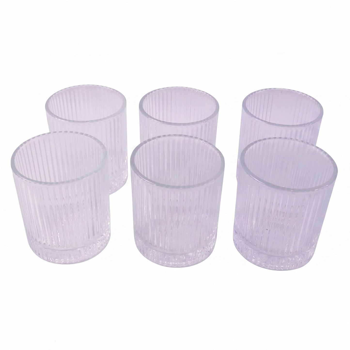 Rocks glass with ribbed crystal finish for stylish drinks