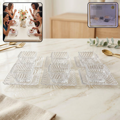 Elegant glass dessert bowls and plates set for special occasions