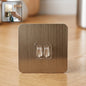 Self adhesive plastic wall hook with dual prongs in metallic finish