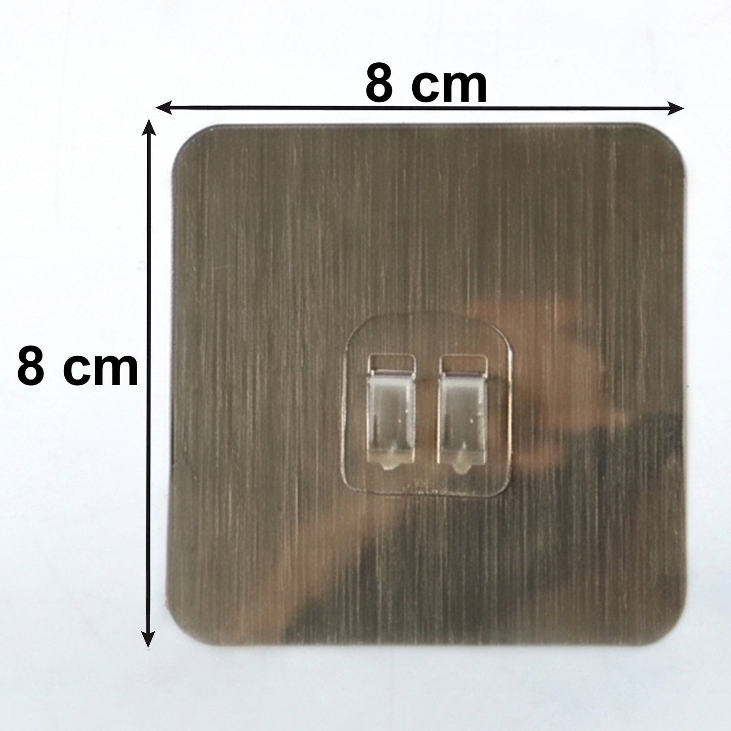 Wall hook size 8x8 cm with metallic finish for home decor