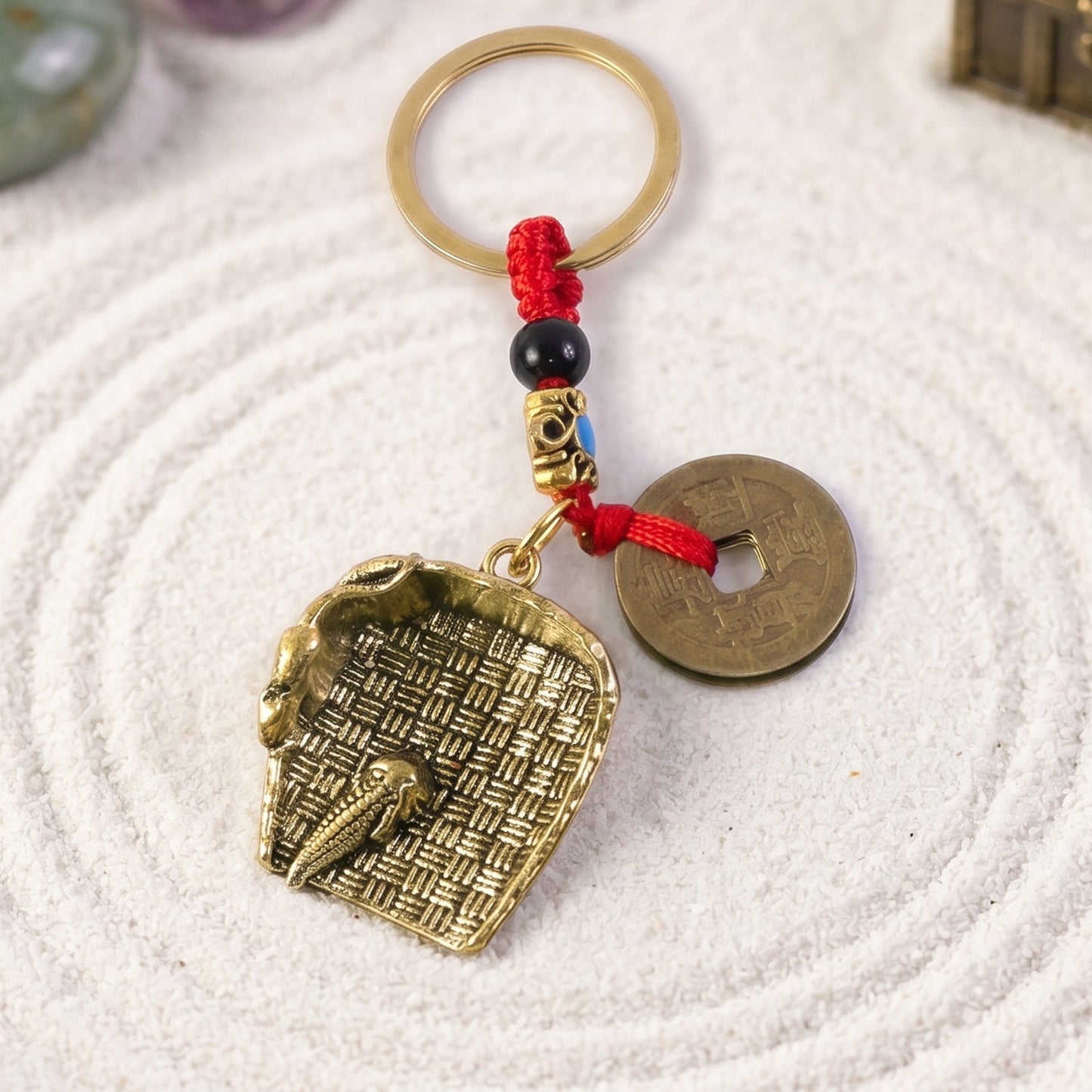 Keychain charm attached to keys, showing versatility