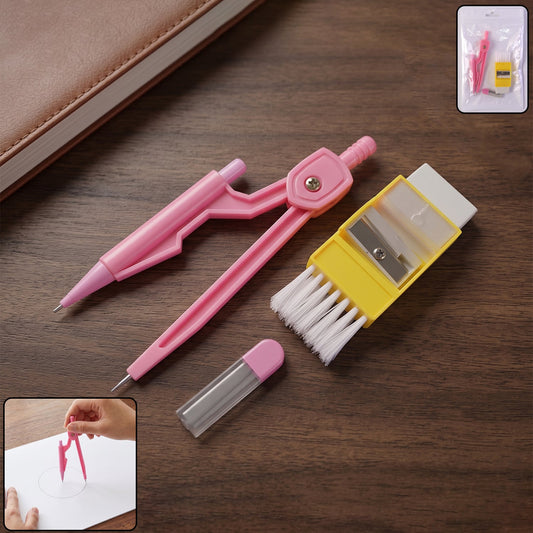 Kids mini stationery geometry set including ruler and protractor