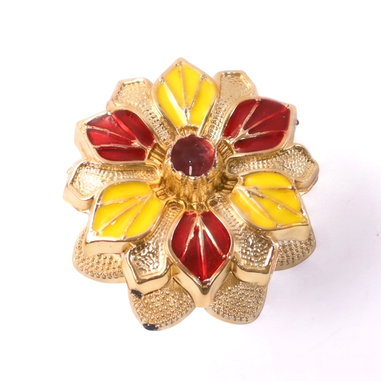 Golden kumkum container suitable for festivals and rituals
