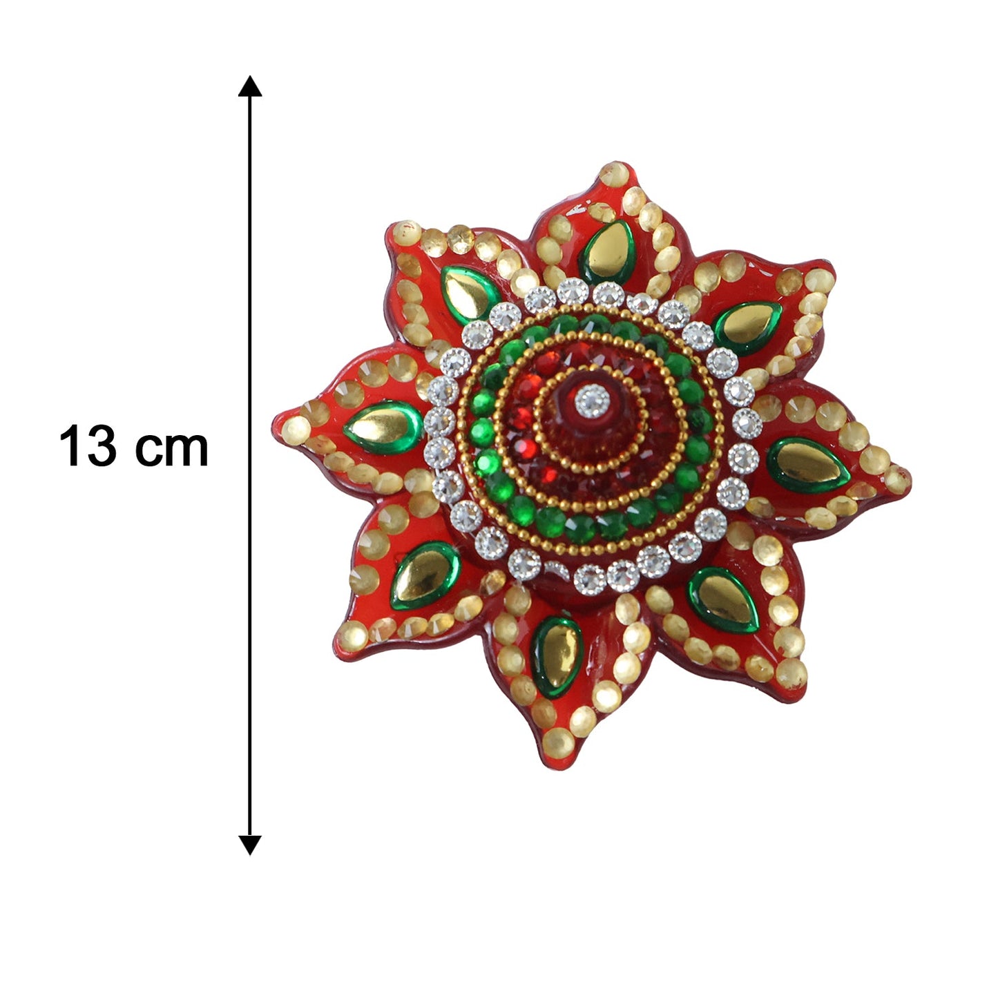 Size comparison of the compact decorative kumkum dani.