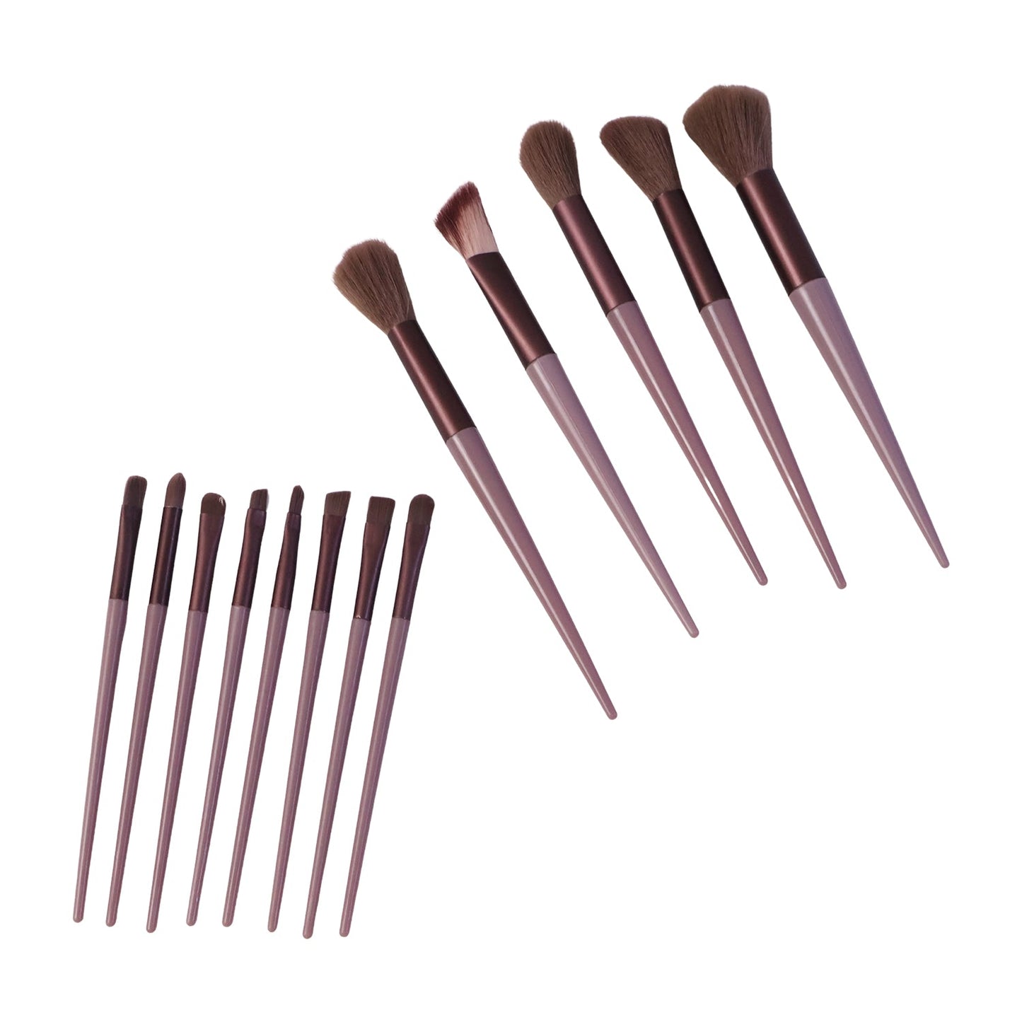 View of makeup brushes and pouch for travel
