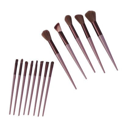 View of makeup brushes and pouch for travel