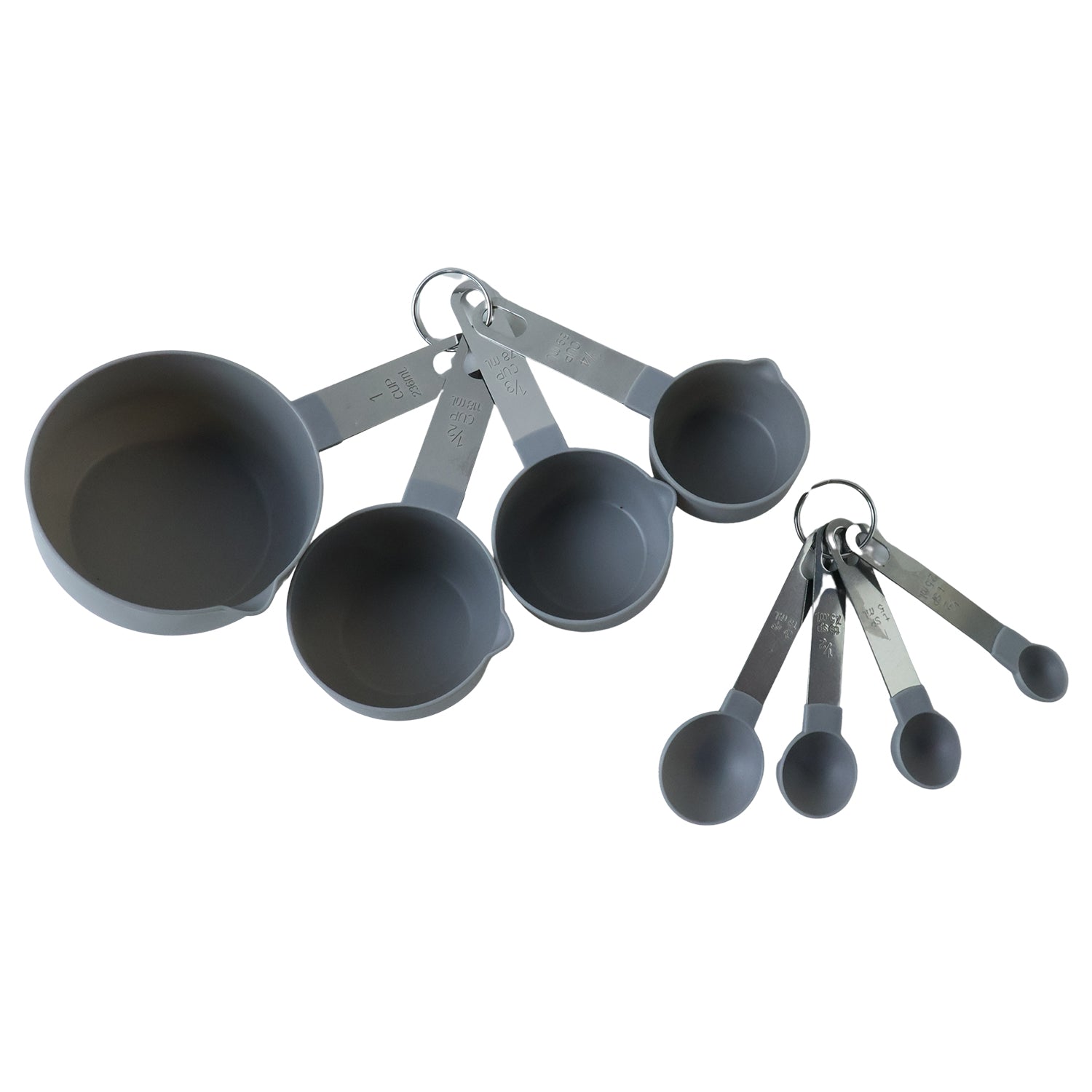 Measuring cups with steel handles detail