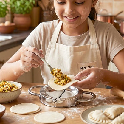 Gujiya maker showing sealed edges for perfect pastries