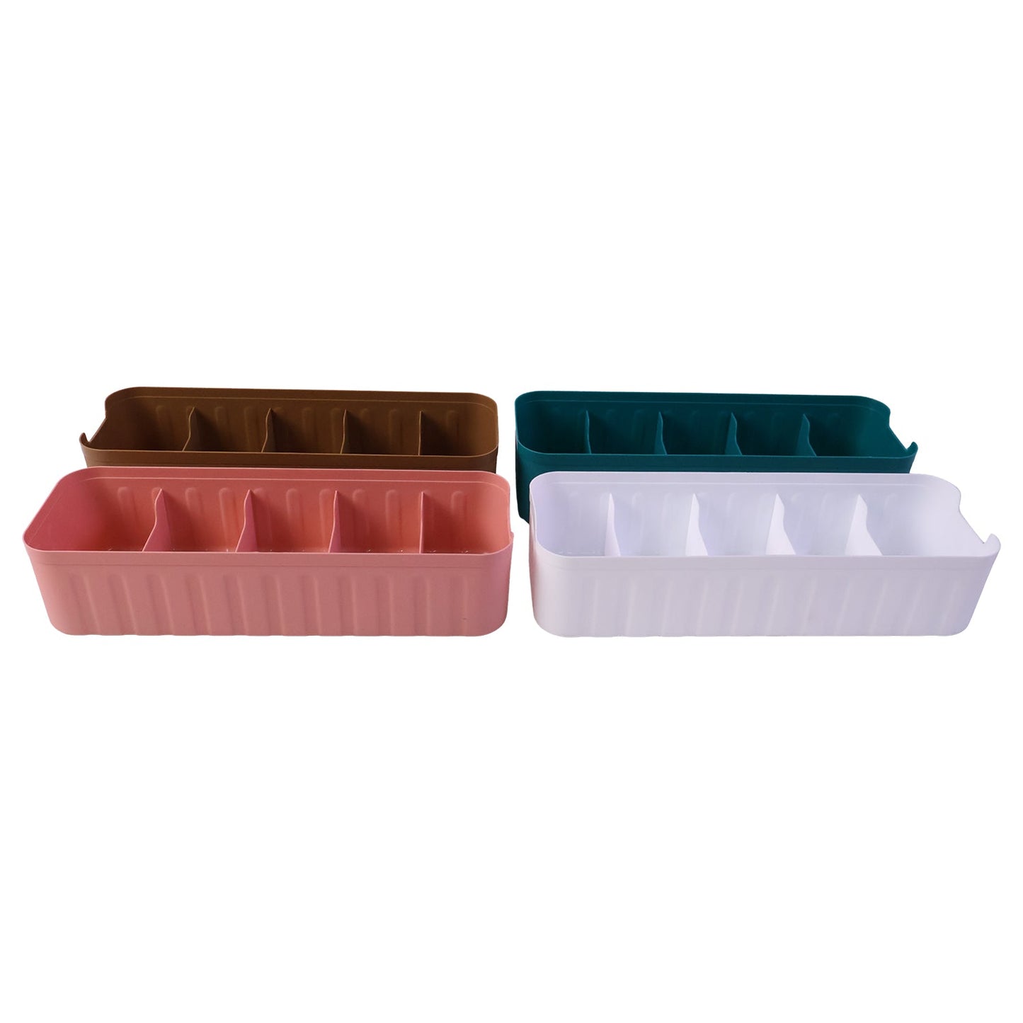 Design view of multi-compartment plastic storage tray