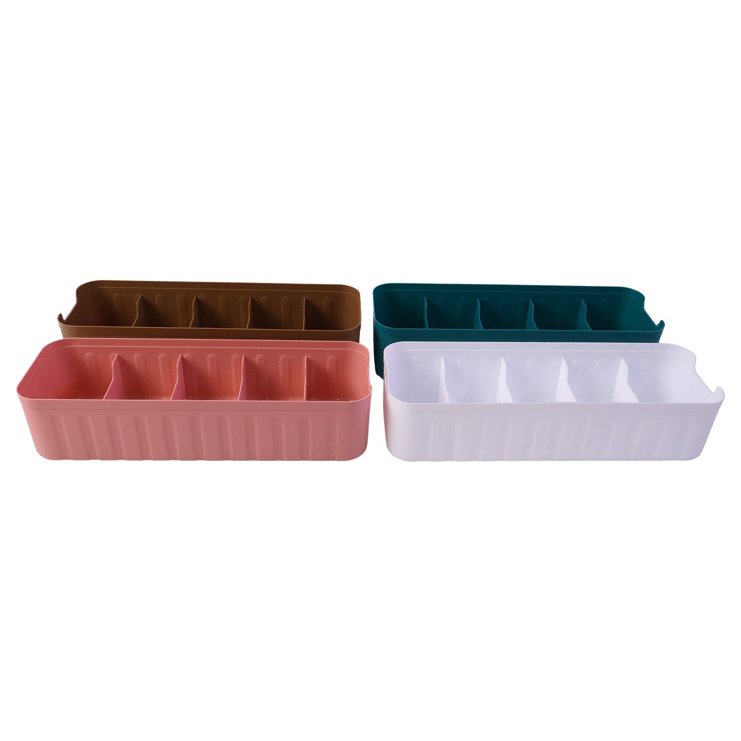 Design view of multi-compartment plastic storage tray
