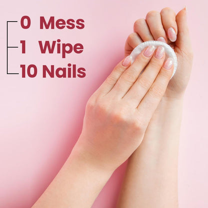Gentle wet wipe for nail polish removal by Wetwisk