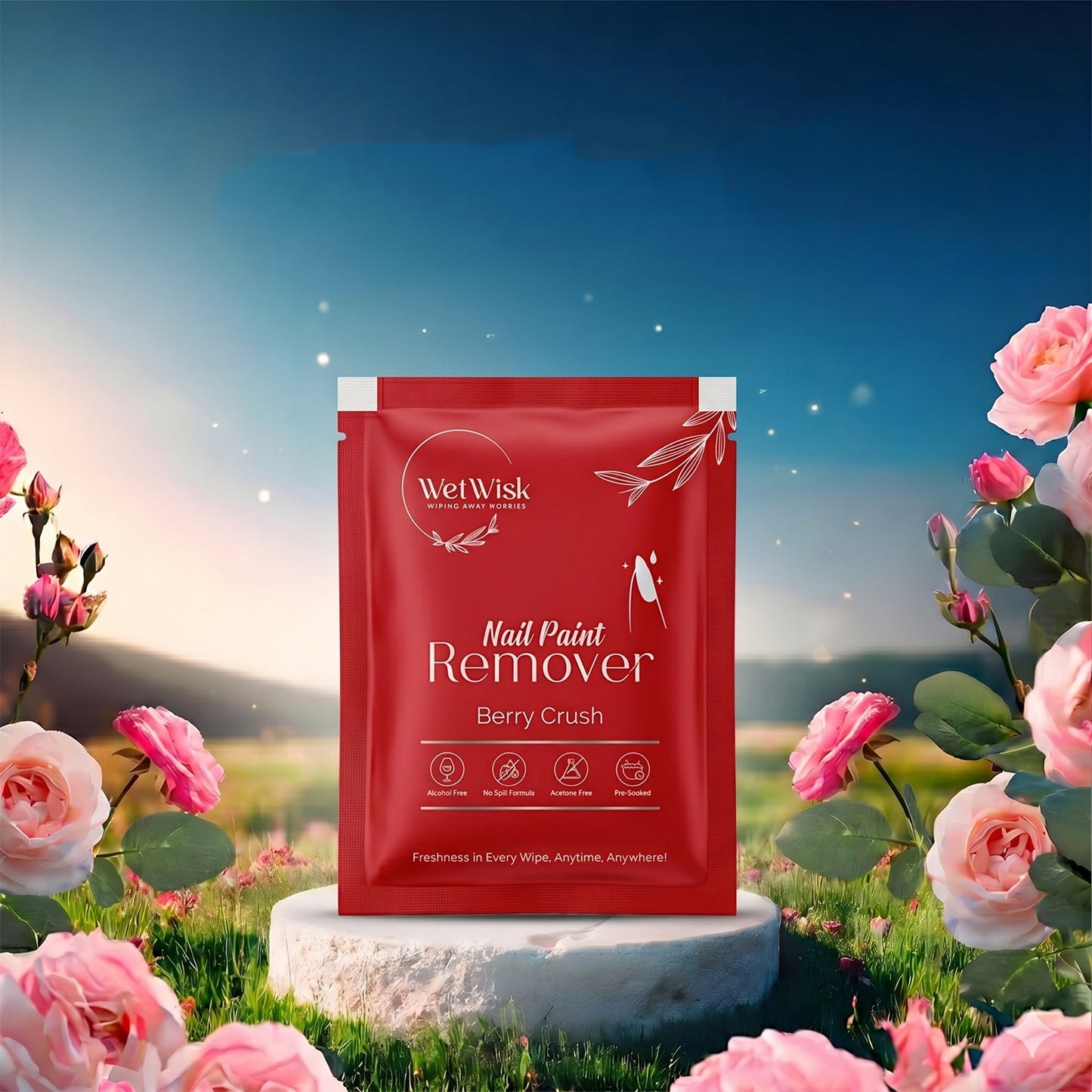 Wetwisk nail paint remover wipe suitable for salon use