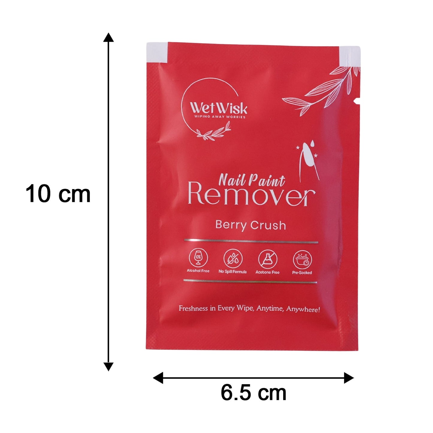 Size guide for Wetwisk nail remover wipes