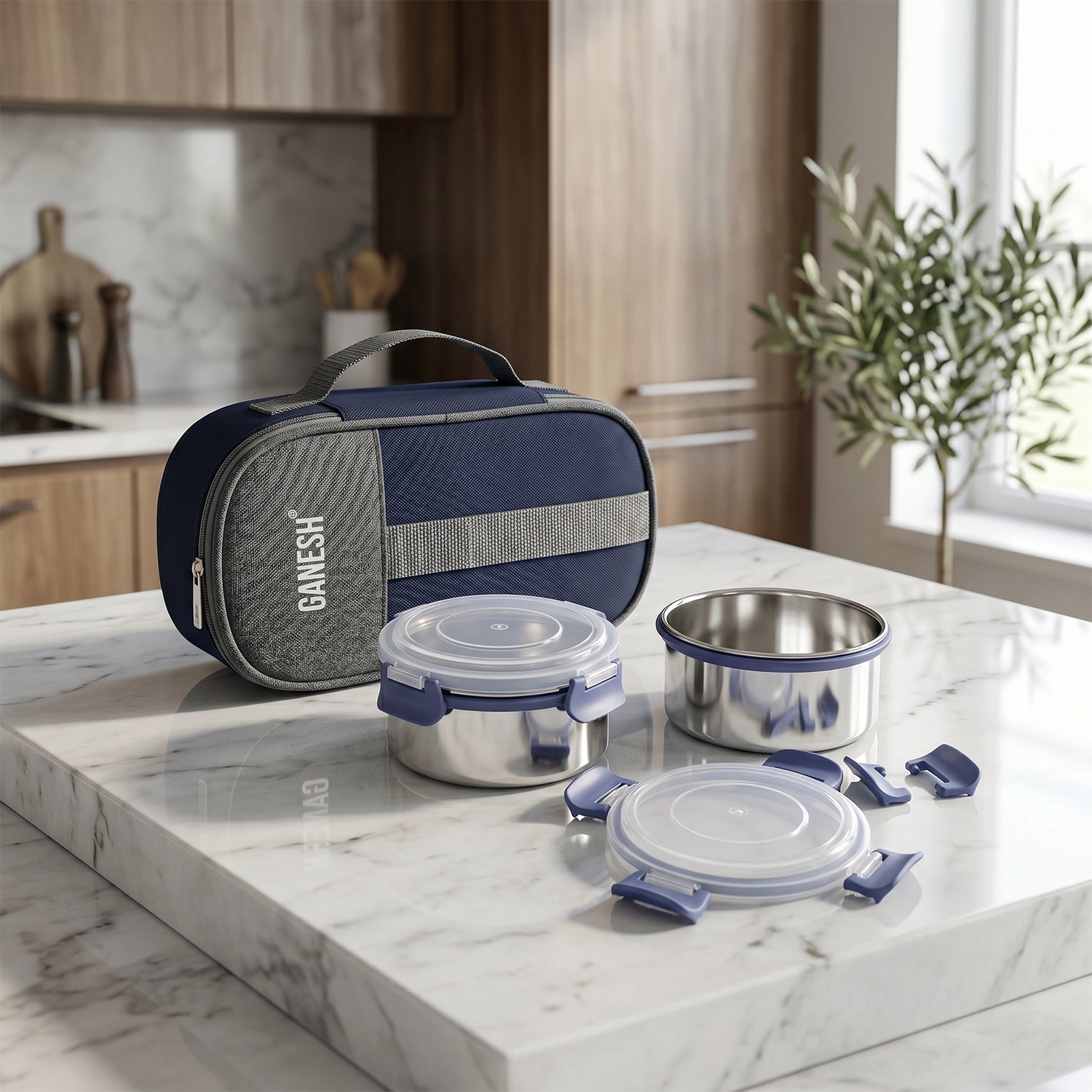 Stainless steel tiffin box set ideal for daily use