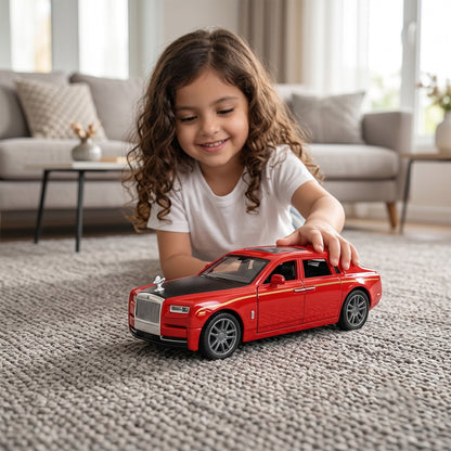 Luxury sedan model with openable doors and lights