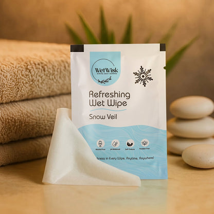 Open pack of Snow veil wipes