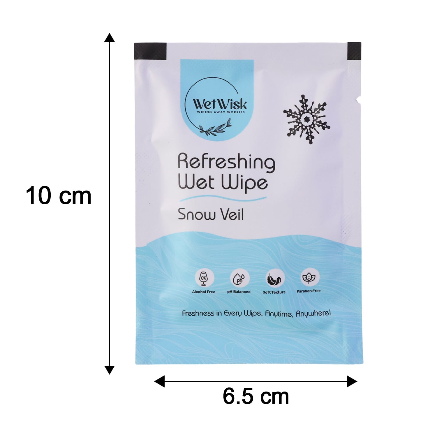 Size comparison of Snow veil wipes