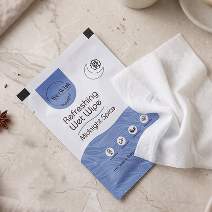 Back details of Midnight spice wipes pack