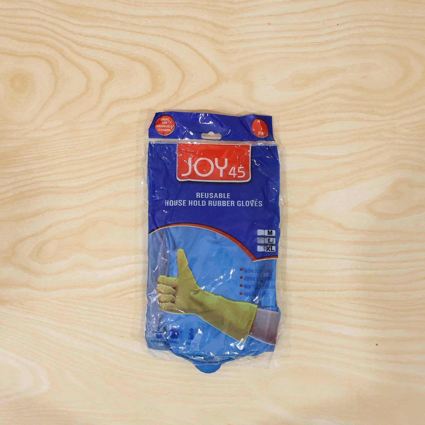 Blue waterproof rubber gloves for daily household tasks