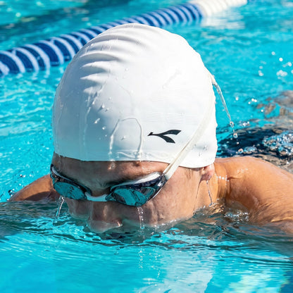Snug fit waterproof silicone swimming cap