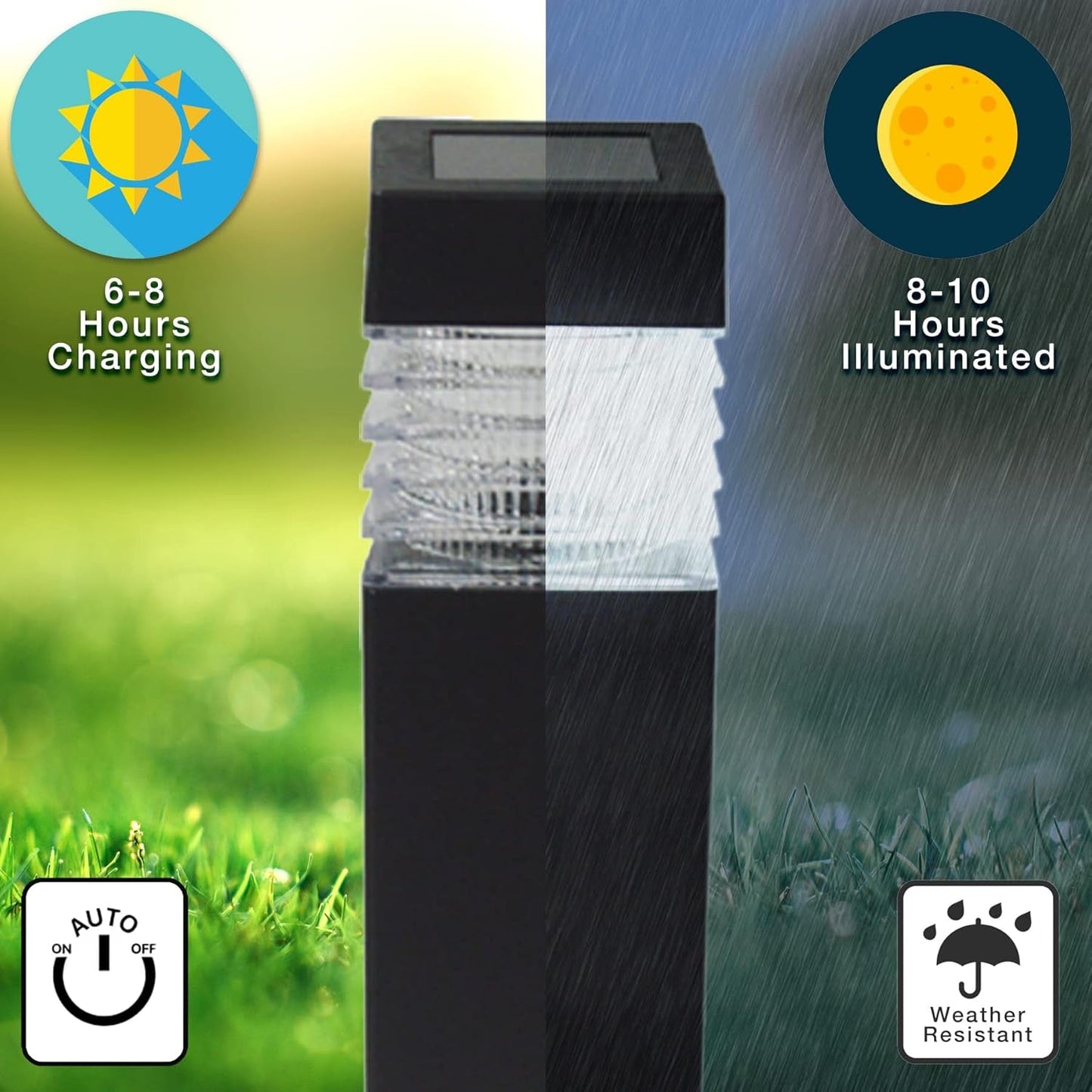 Waterproof solar garden light designed for outdoor pathways